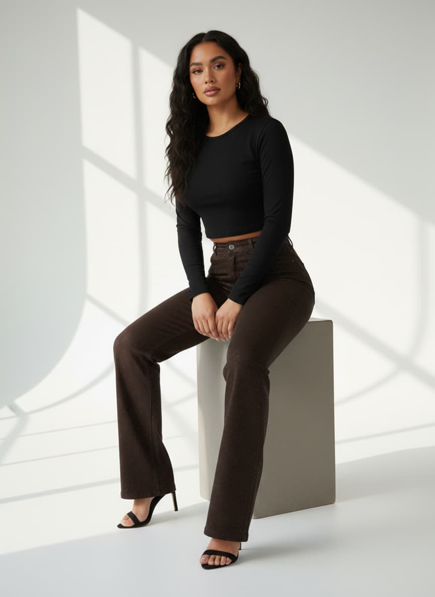 Espresso Wide-Leg Jeans