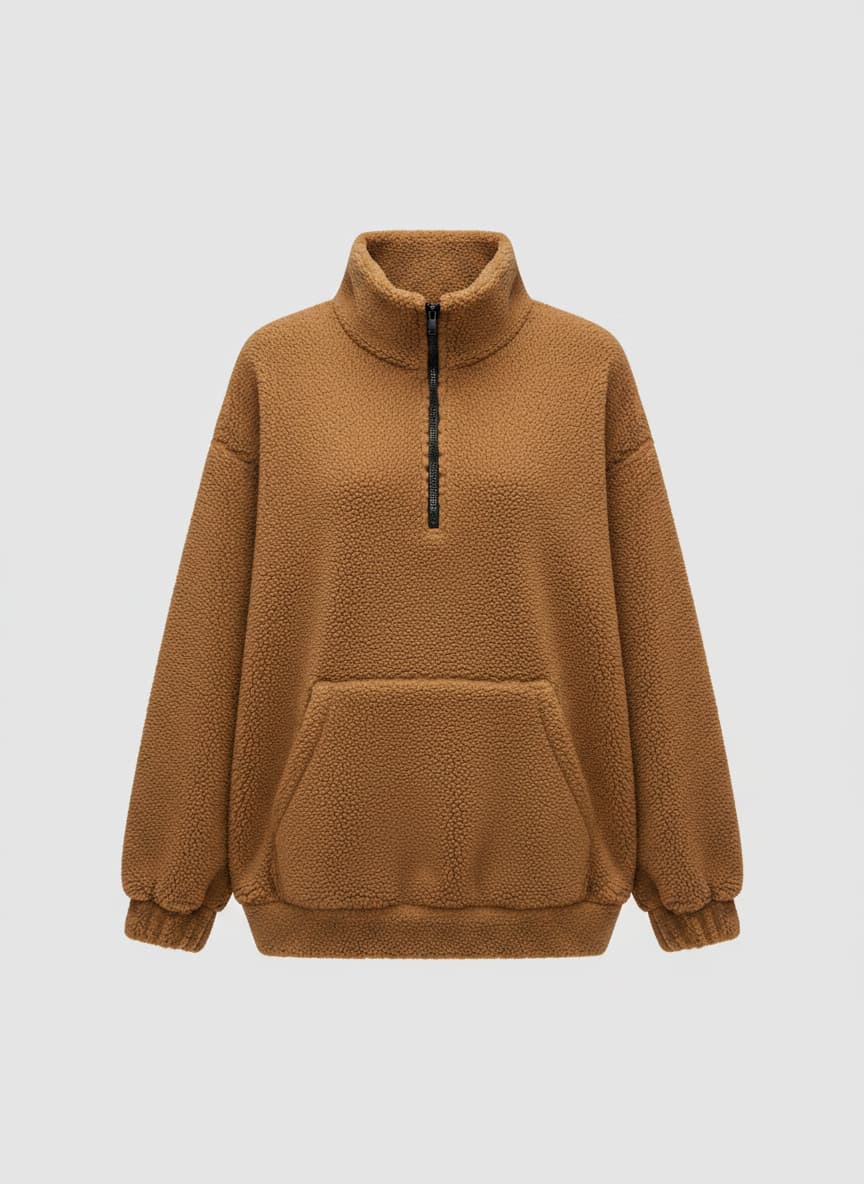 Noir Sherpa Quarter-Zip Pullover