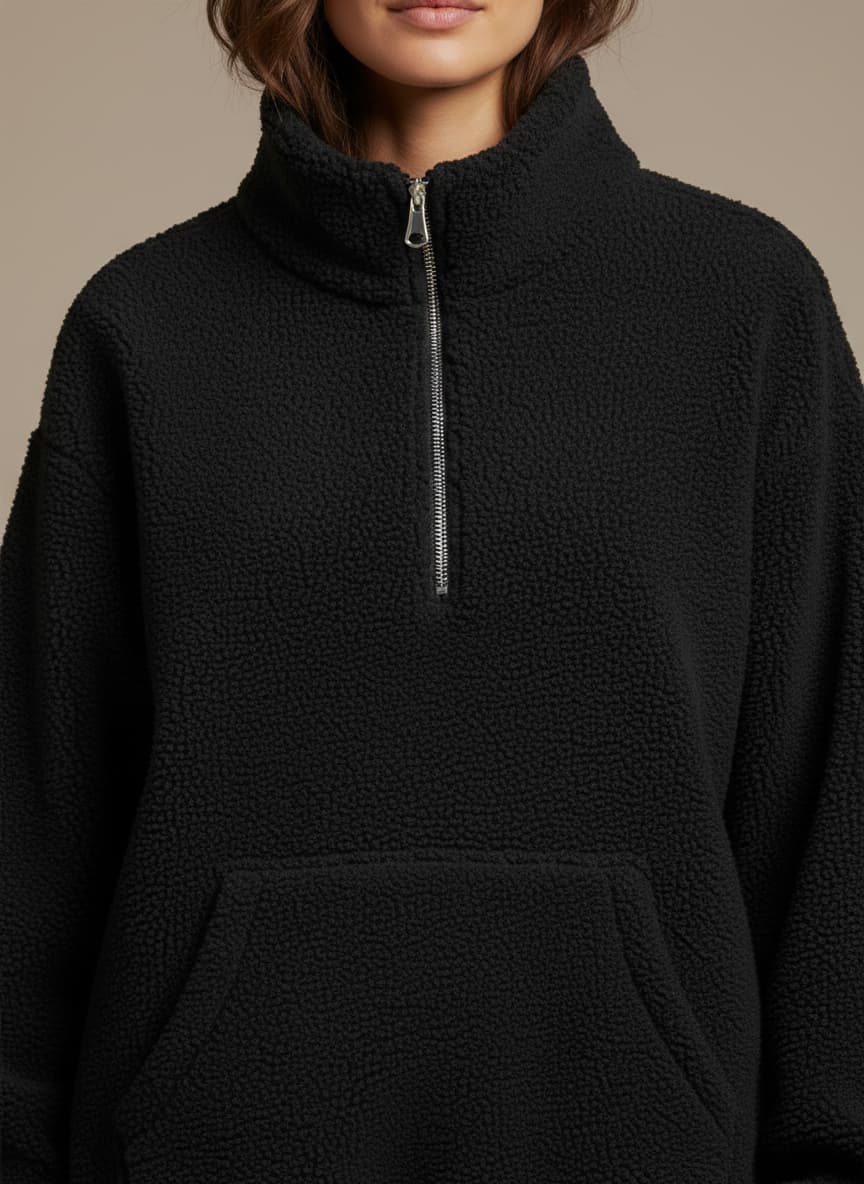 Noir Sherpa Quarter-Zip Pullover